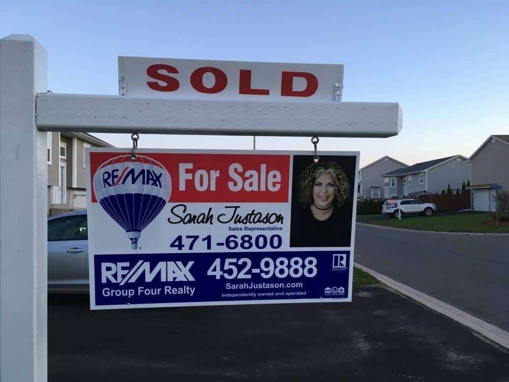 Real estate sold sign Sarah Justason